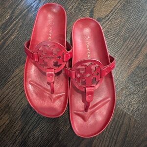 Tory Burch red leather sandals size 7.5